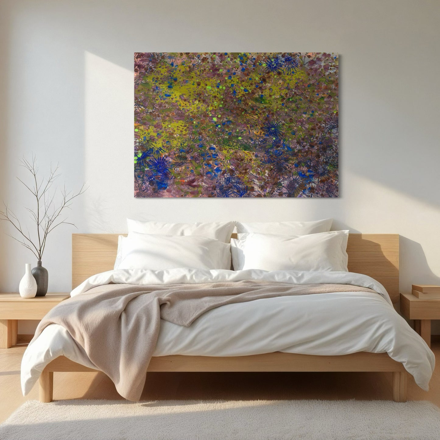 "The Blue Flowers" Canvas Print – Unique Texture, Sustainable Materials