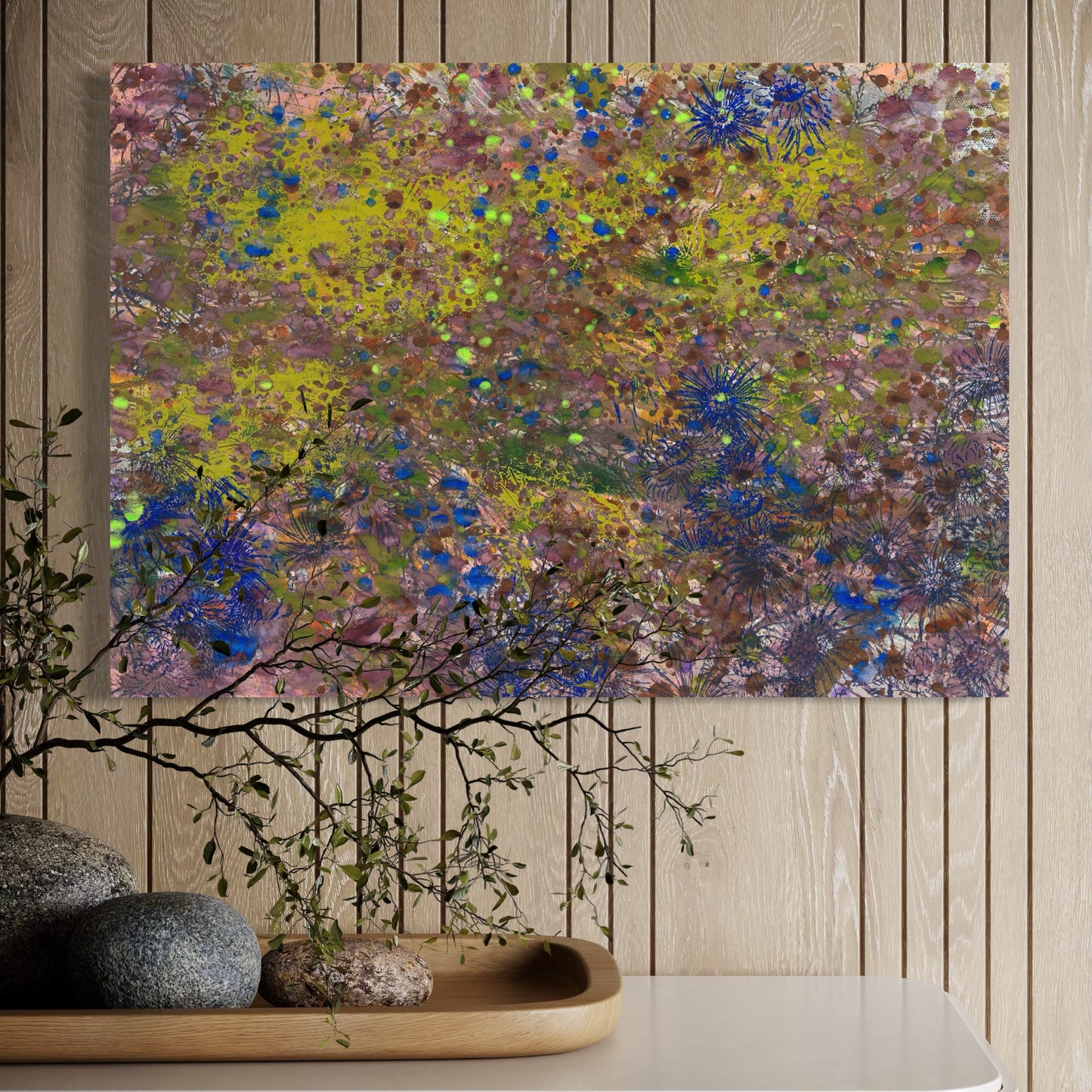 "The Blue Flowers" Canvas Print – Unique Texture, Sustainable Materials