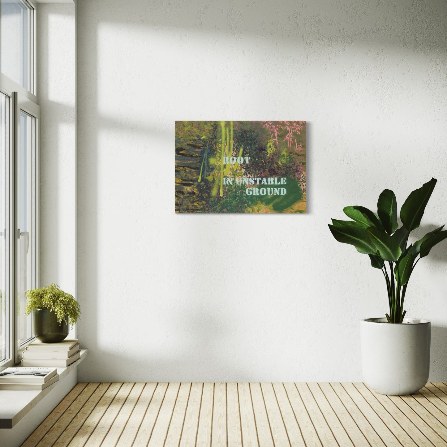 "Root in Unstable Ground" Canvas Print – Unique Texture, Sustainable Materials